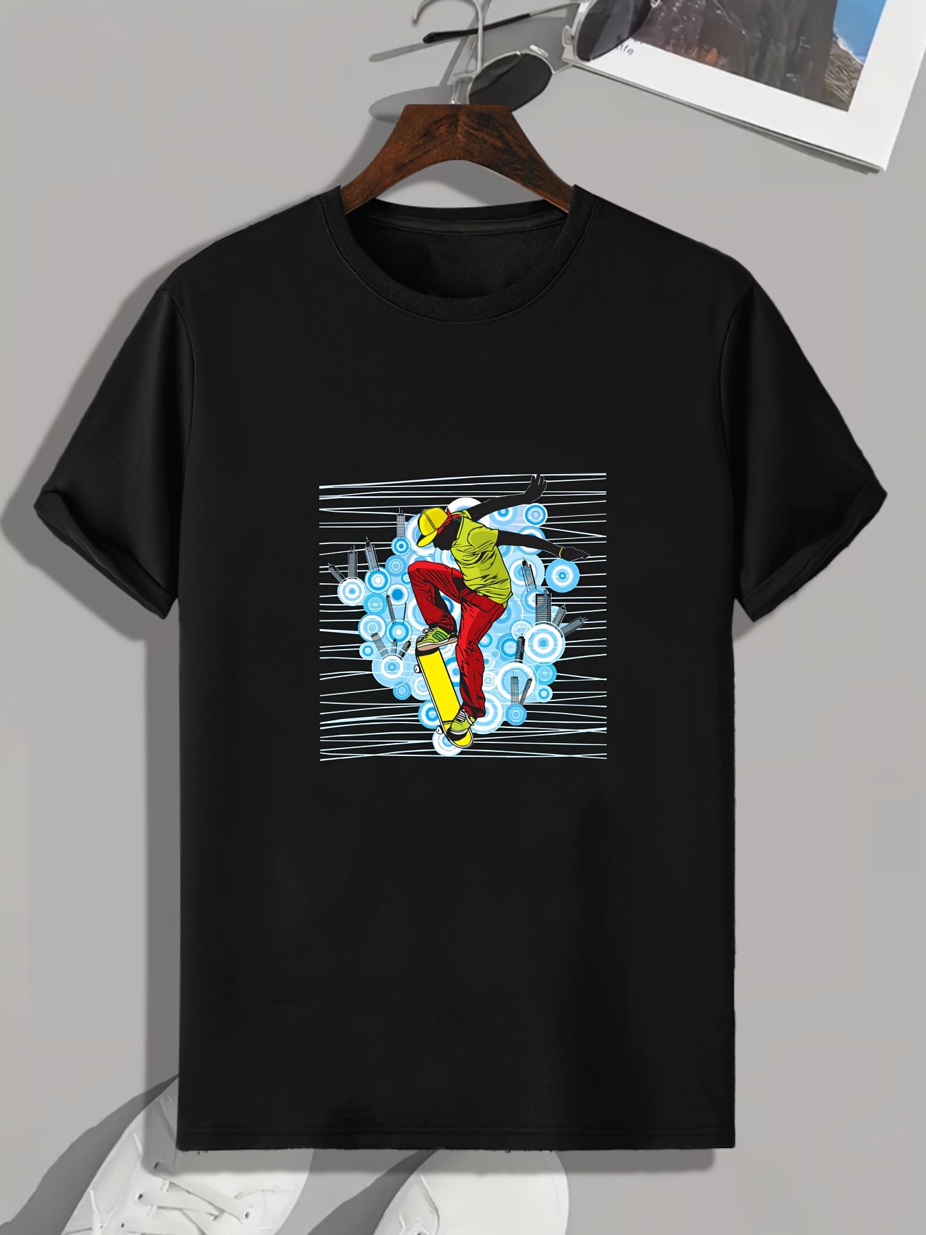 Skateboarding Print Men's Graphic T shirt Casual Comfy Tees For Summer