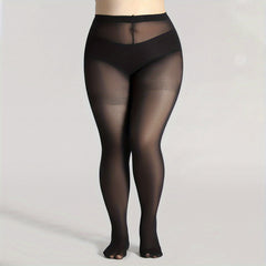Casual Stockings Women's Plus Solid Sheer Ultra Soft
