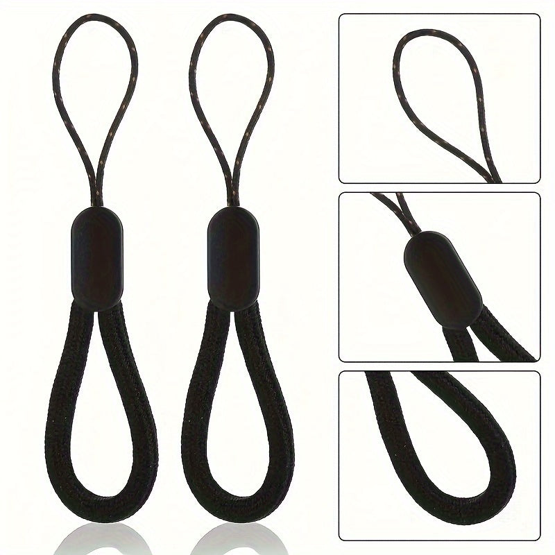 6pcs Adjustable Finger Wrist Strap Short Rope Colorful Nylon Strap