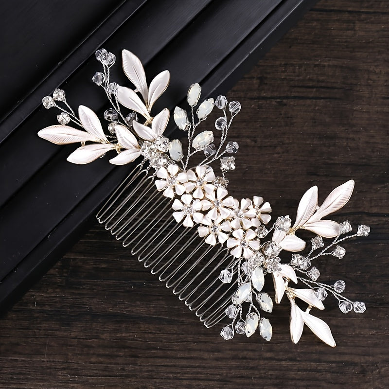 Faux Pearl Crystal Hair Combs for Bride Wedding