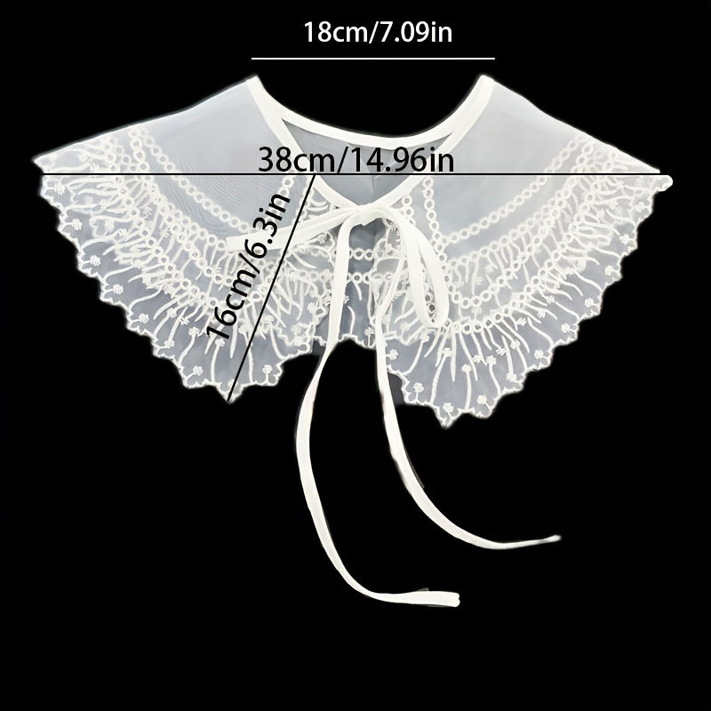 Bow Doll Collar Shawl Neckline Trim Detachable Collar