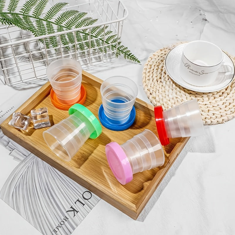 Portable Folding Cup Transparent Plastic Water Cup Mini Travel Mug