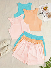 3-Piece Pajama Set Tank Top & Shorts