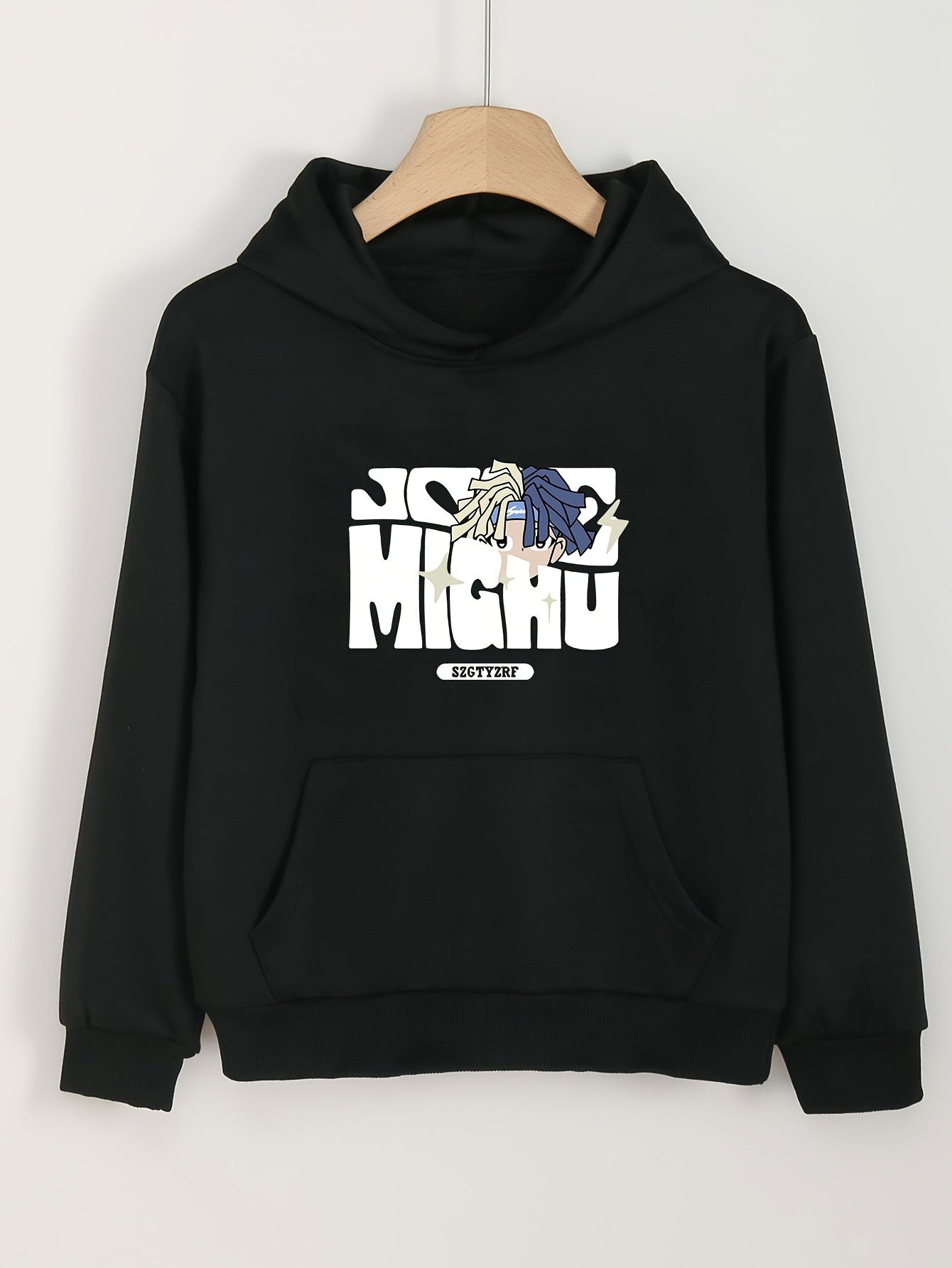 Girls Cartoon Boy Pattern Hooded Sweatshirt