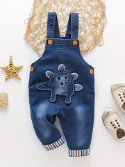 Infant Baby Overalls Cartoon Graphic Jumpsuit Denim Pants