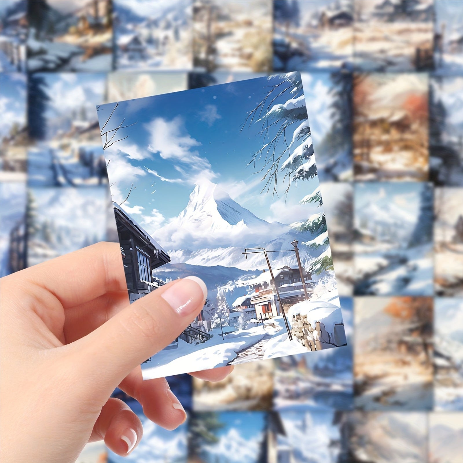 60pcs Winter Scenery Stickers for Water Bottles Laptops Phones