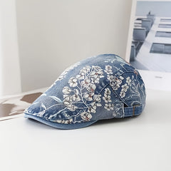 Ethnic Denim Classic Streetwear Floral Print Retro Couple Hat