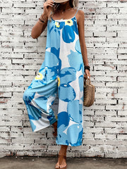 Tie Dye Backless Jumpsuit Spaghetti Strap Wide Leg Jumpsuit
