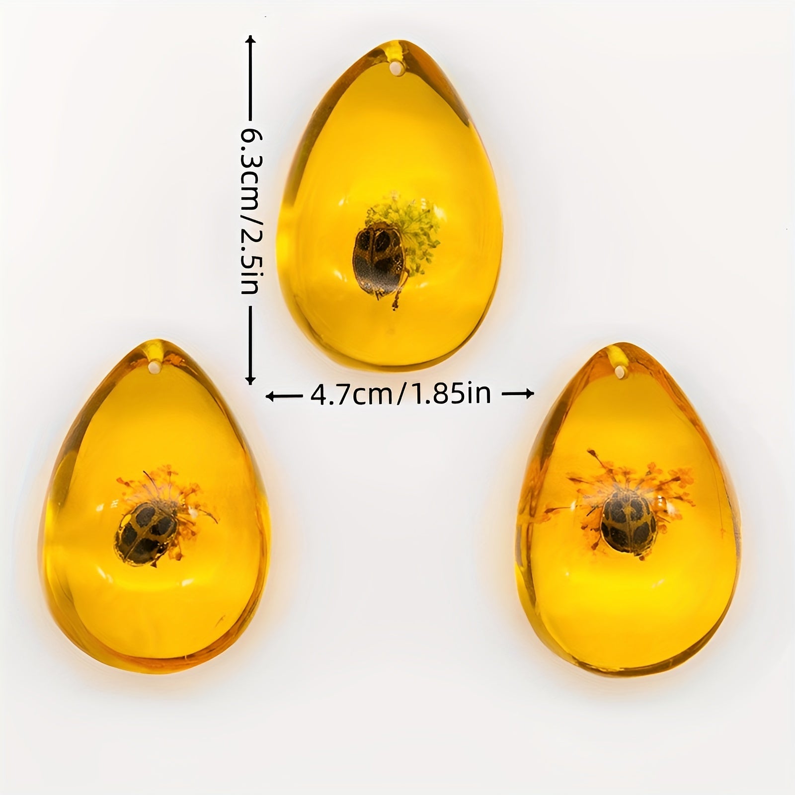 Resin Artificial Amber Pendant Necklace