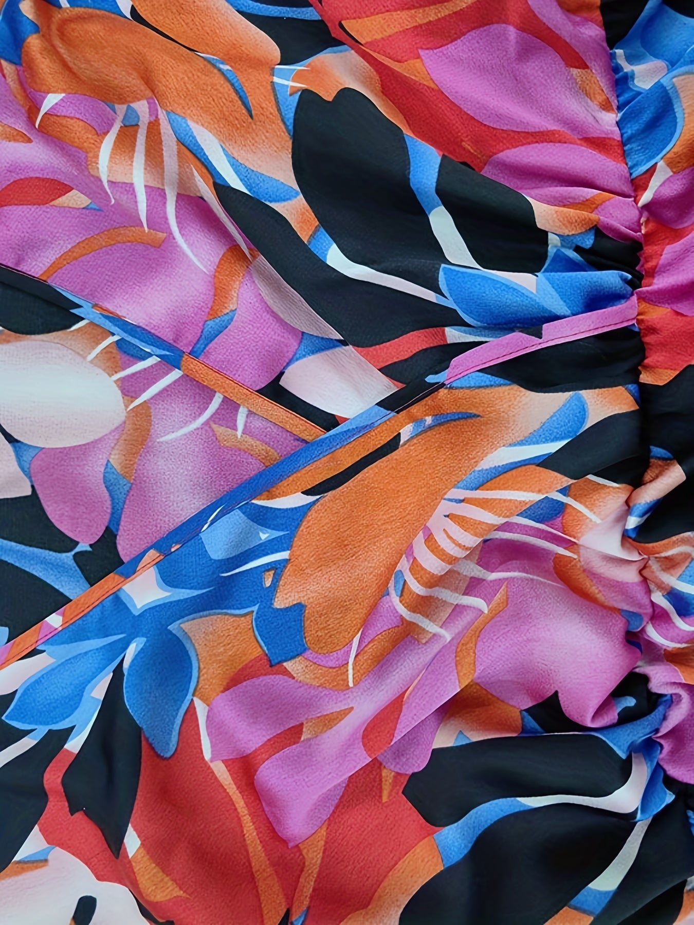 Women's Plus Floral Print Long Sleeve Maxi Dress