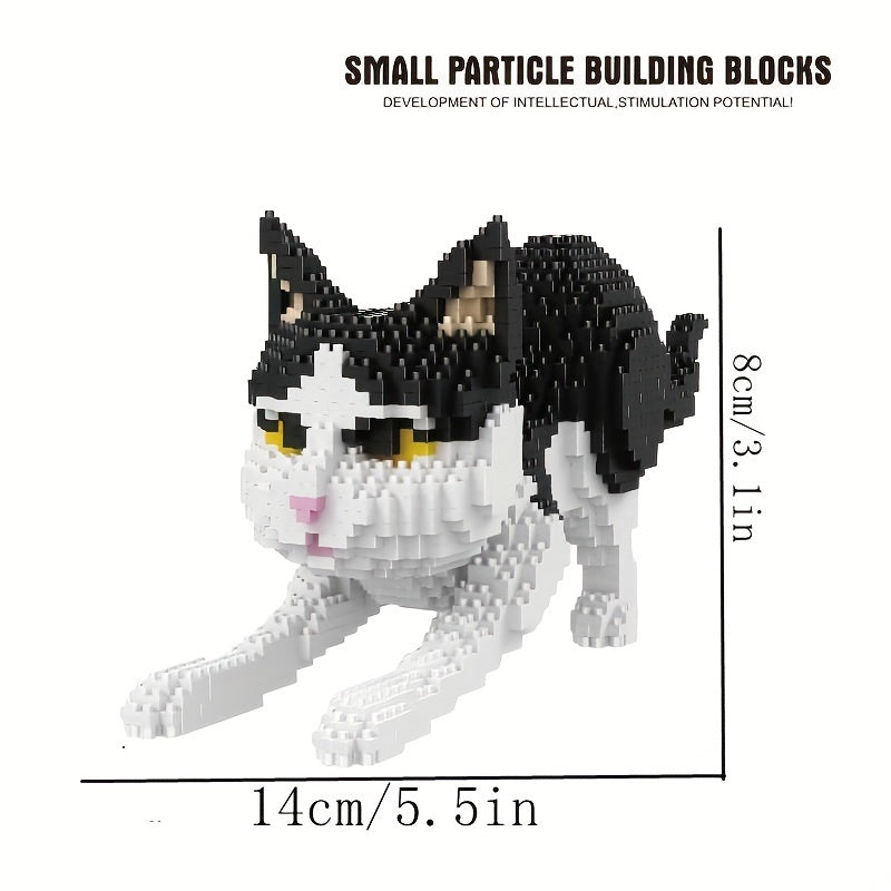 1390pcs Stretching Cat Building Blocks Holiday Creative Educational Toys