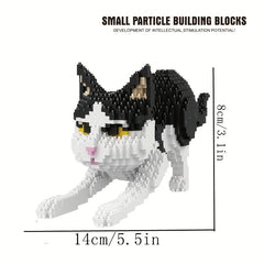 1390pcs Stretching Cat Building Blocks Holiday Creative Educational Toys