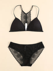 Lace Stitching Bra & Panties Set Women's Lingerie