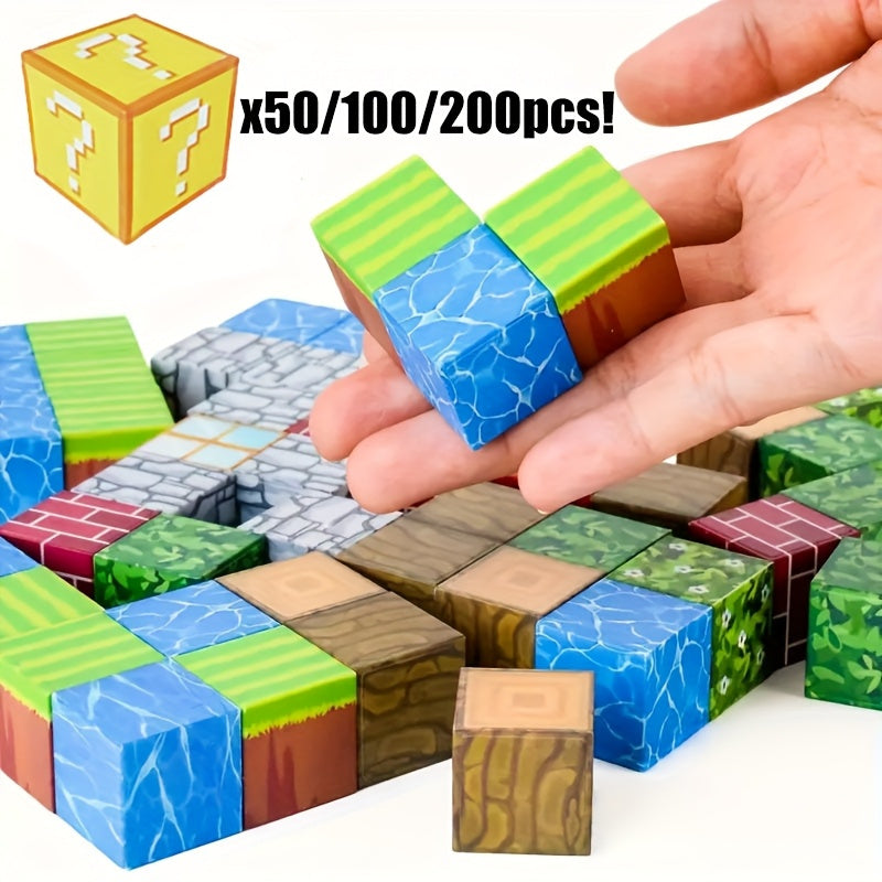 50 100pcs Magnetic Building Blocks Set for Boys Girls Cube Building Toys