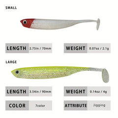 10pcs Paddle Tail Swimbaits Soft Plastic Lures for Bass Fishing