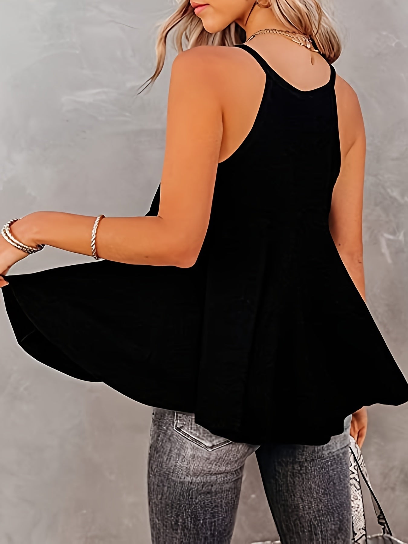 V Neck Sleeveless Cami Tank Top for Women