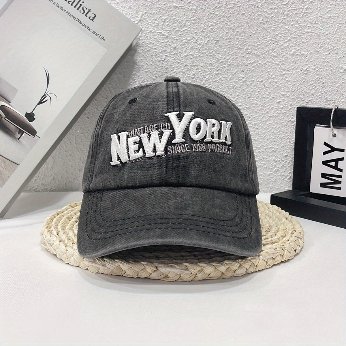 YORK 3D Embroidery Retro High Washed Denim Baseball Cap