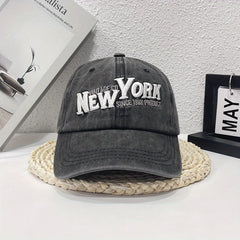 YORK 3D Embroidery Retro High Washed Denim Baseball Cap