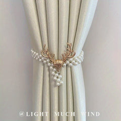 Nordic Style Faux Pearl Curtain Holdback Metal Spring Curtain Tie