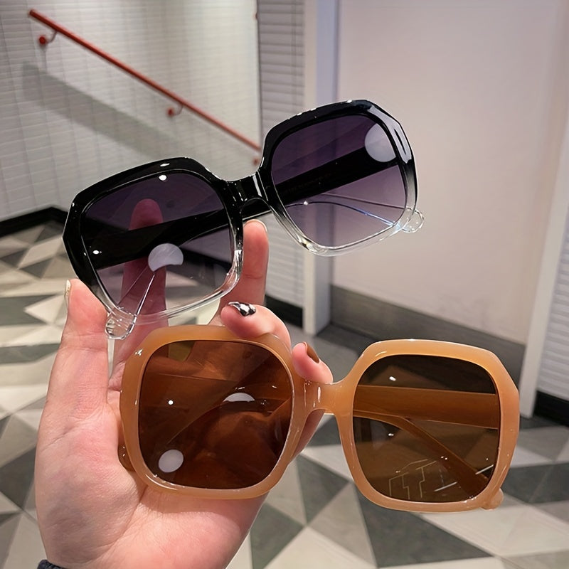 Large Square Sunglasses UV400 Jelly Shades for Beach Travel