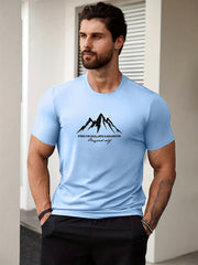 Men's Mountain Graphic T-shirt for Summer Outdoor