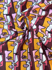 Abstract Face Print One Piece Swimsuit