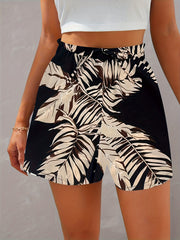 Floral Print Tie Front Casual Shorts for Women