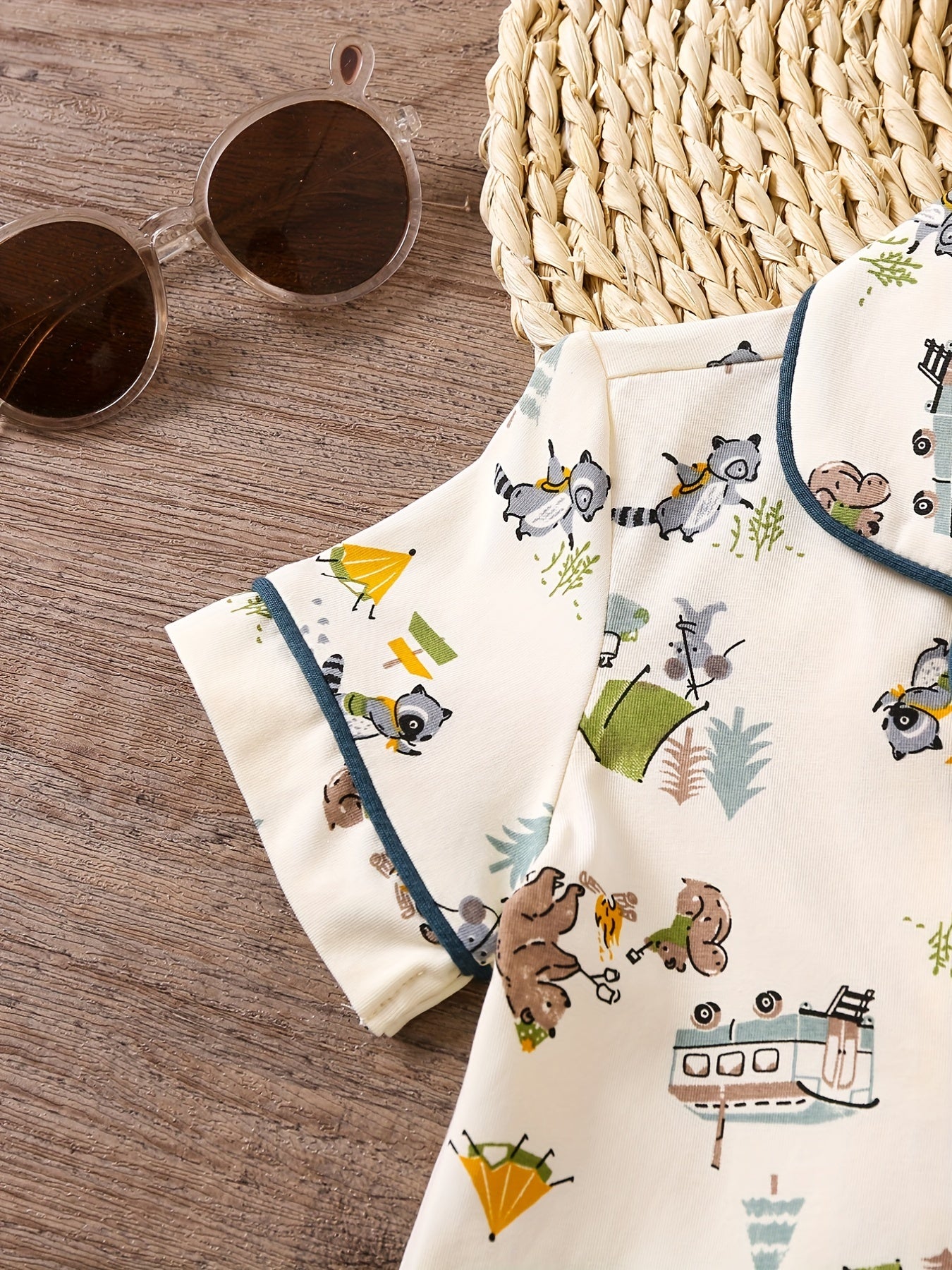 Boys Button Down Tops & Shorts Set
