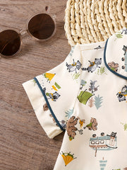 Boys Button Down Tops & Shorts Set
