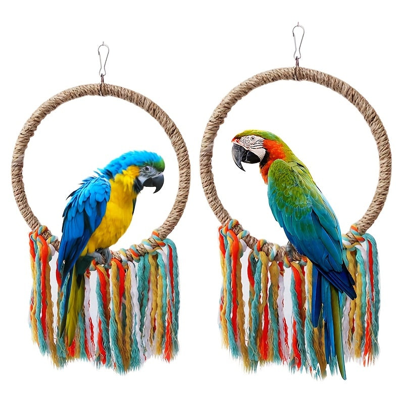 Bird Chewing Rope Toy Parrot Glider Bite Bridge Cockatiels Training