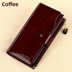 Women's Vintage Style Long Leather Wallet Classic Solid Wallet