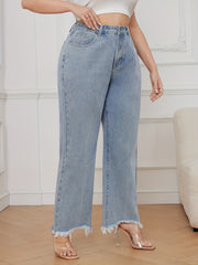 High Rise Loose Fit Straight Leg Jeans