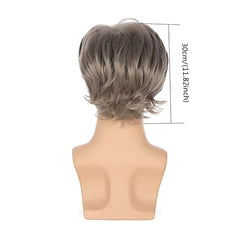Men's Short Hair Gradient Fiber Wig Headgear
