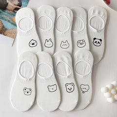 9 Pairs Cartoon Print Short Socks Soft Lightweight Ankle Women's Stockings
