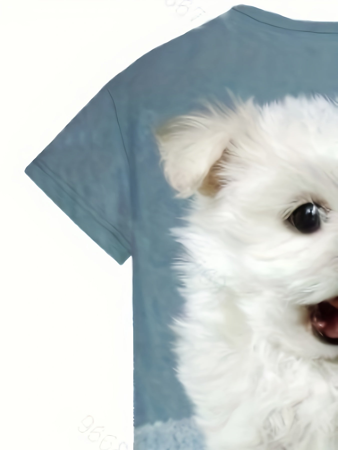 Girls 3D Puppy Graphic Crew Neck T shirt Short Sleeve Summer Clothes