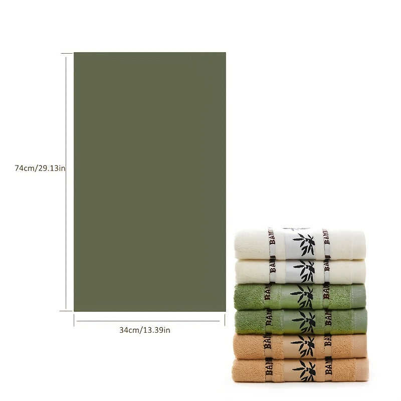 Bamboo Fiber Hand Towel Absorbent Jacquard 13x29in Soft Face Wash Towel