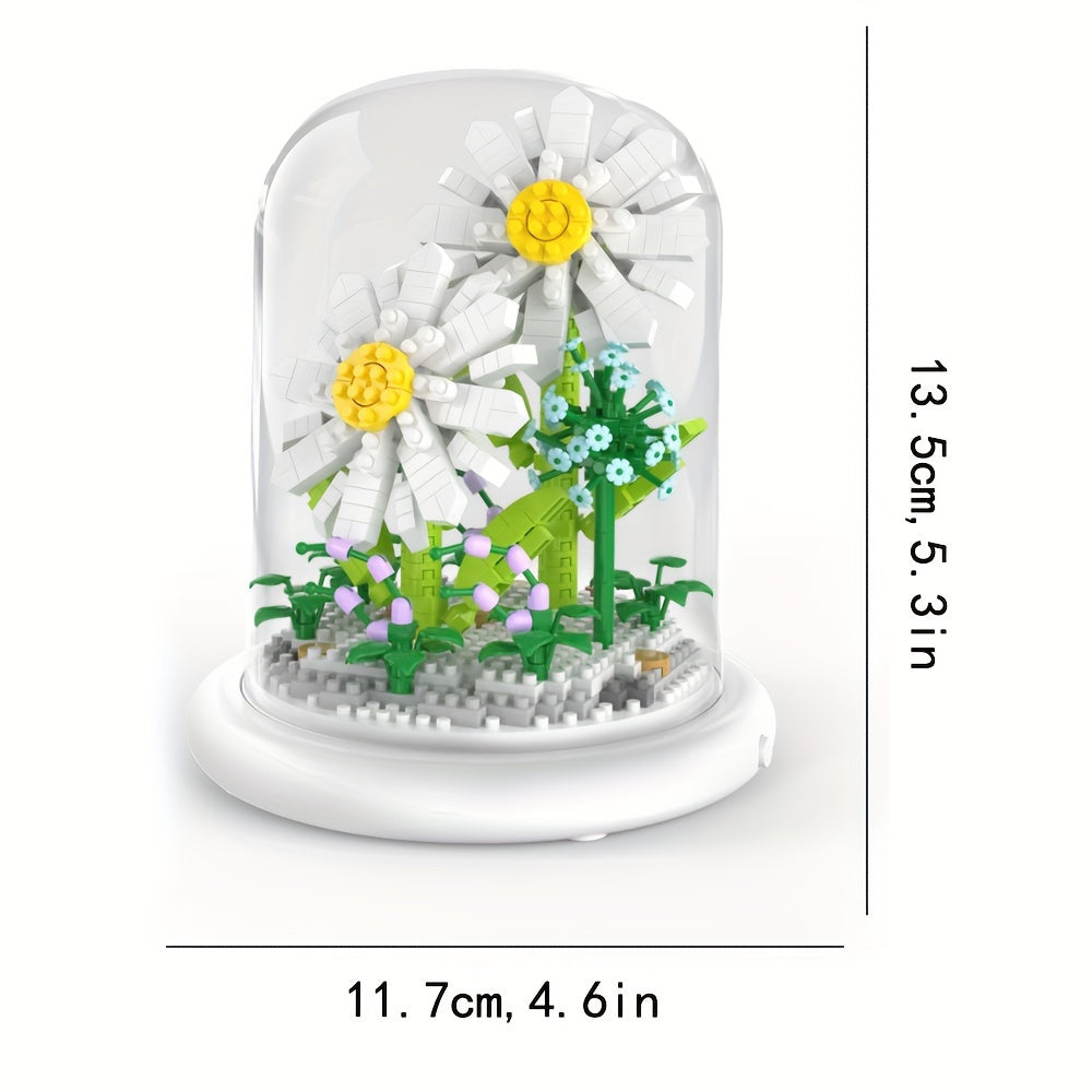 Flowers Building Blocks DIY Feverfew Model Assembled Toy