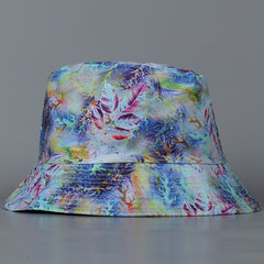 Purple Leaves Reversible Fisherman Hat Abstract Colorful Print Fisherman Cap