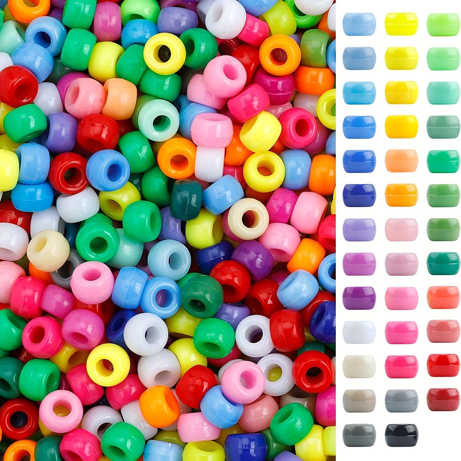 1100Pcs Assorted Pony Beads DIY Jewelry Making Kit