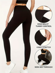 Sports Leggings Women's Plus Tummy Control Yoga Leggings