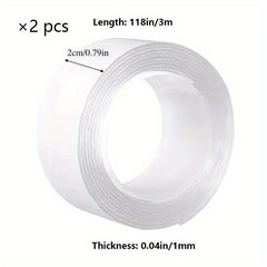 Clear Heavy Duty Double Sided Adhesive Tape Multipurpose Reusable & Removable