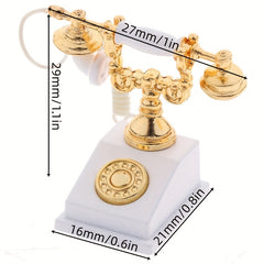 1:12 Dollhouse Phone Model Retro Rotary Telephone for Doll Decor