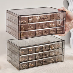 Large Capacity Transparent Jewelry Storage Box Drawer Style