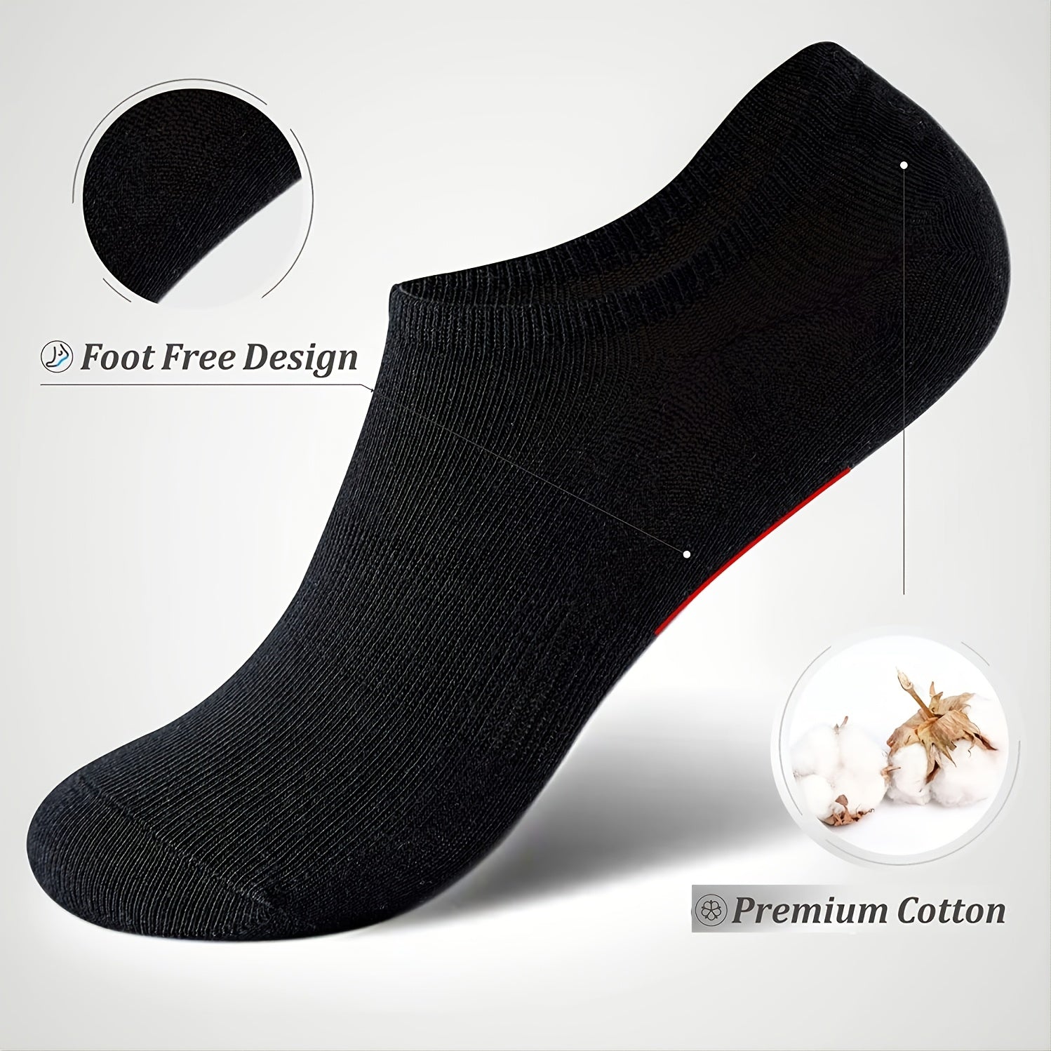 5 Pairs Invisible Non Slip Ankle Socks Women's Stockings