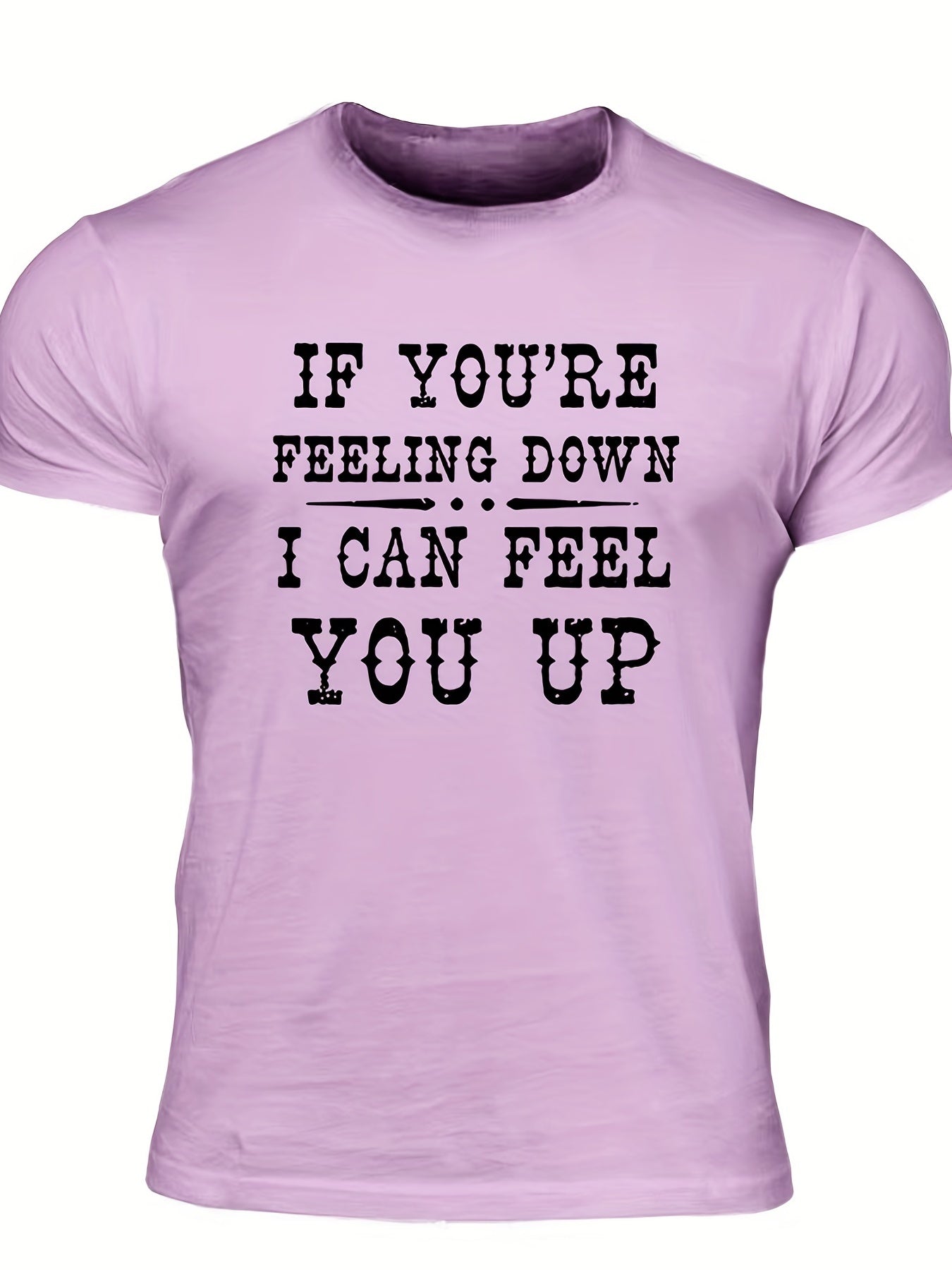 Slightly Stretch Men's Letter Print T-shirt