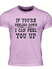 Slightly Stretch Men's Letter Print T-shirt