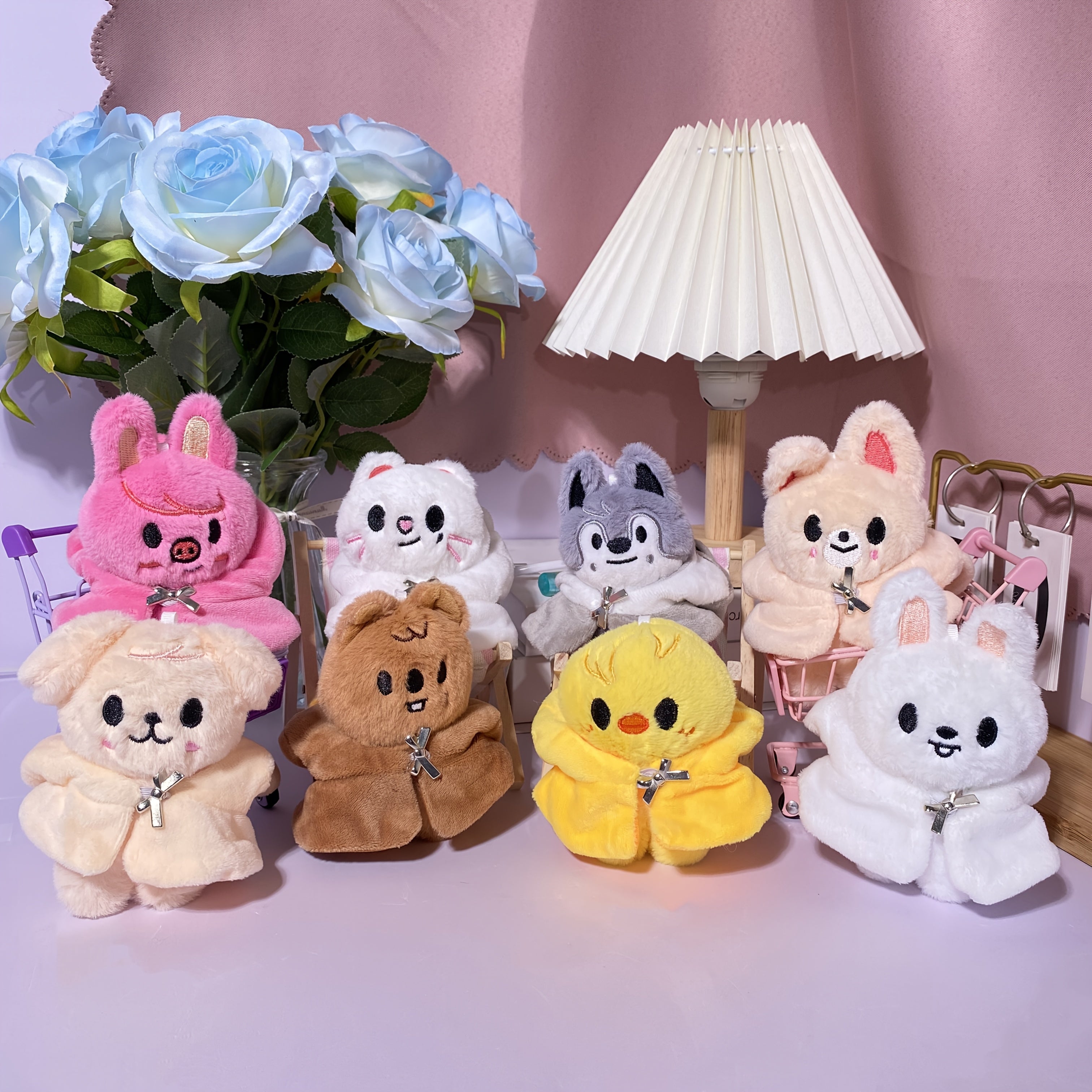 K POP Style Plush Doll with Detachable Cape Soft Plush Animal Costume