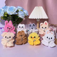 K POP Style Plush Doll with Detachable Cape Soft Plush Animal Costume