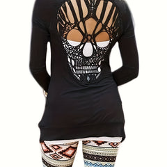Skull Cardigan Goth Long Sleeve Spring Fall Women's Clothing