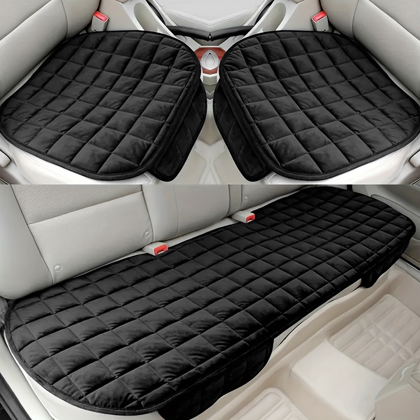 3pcs Plush Car Seat Cushion Pad Car Seat Protector Warm Thick Seat Covers